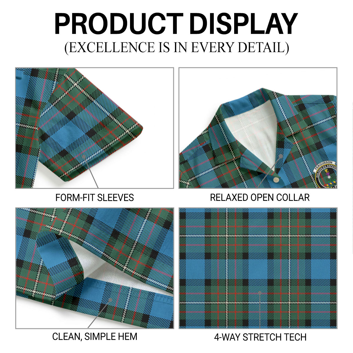 Fergusson Ancient Tartan Crest Hawaiian Shirt