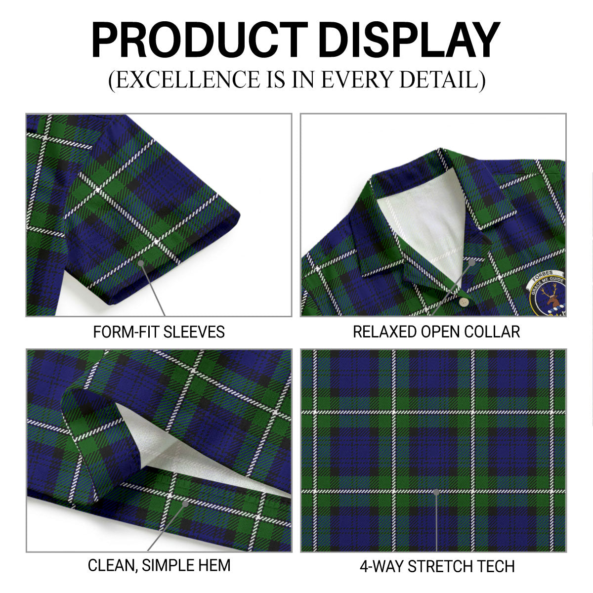 Forbes Modern Tartan Crest Hawaiian Shirt