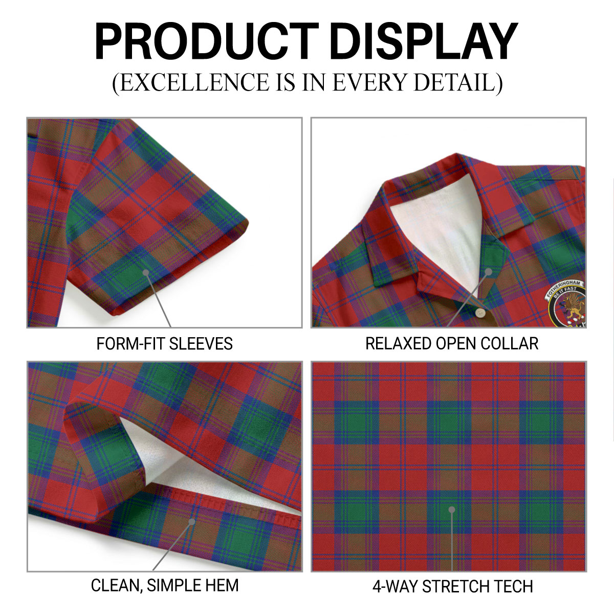 Fotheringham Tartan Crest Hawaiian Shirt