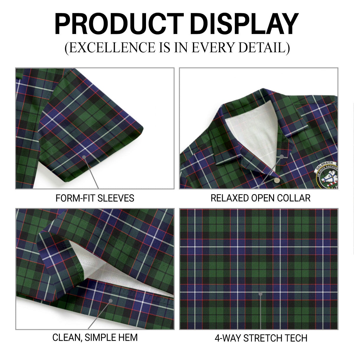 Galbraith Modern Tartan Crest Hawaiian Shirt