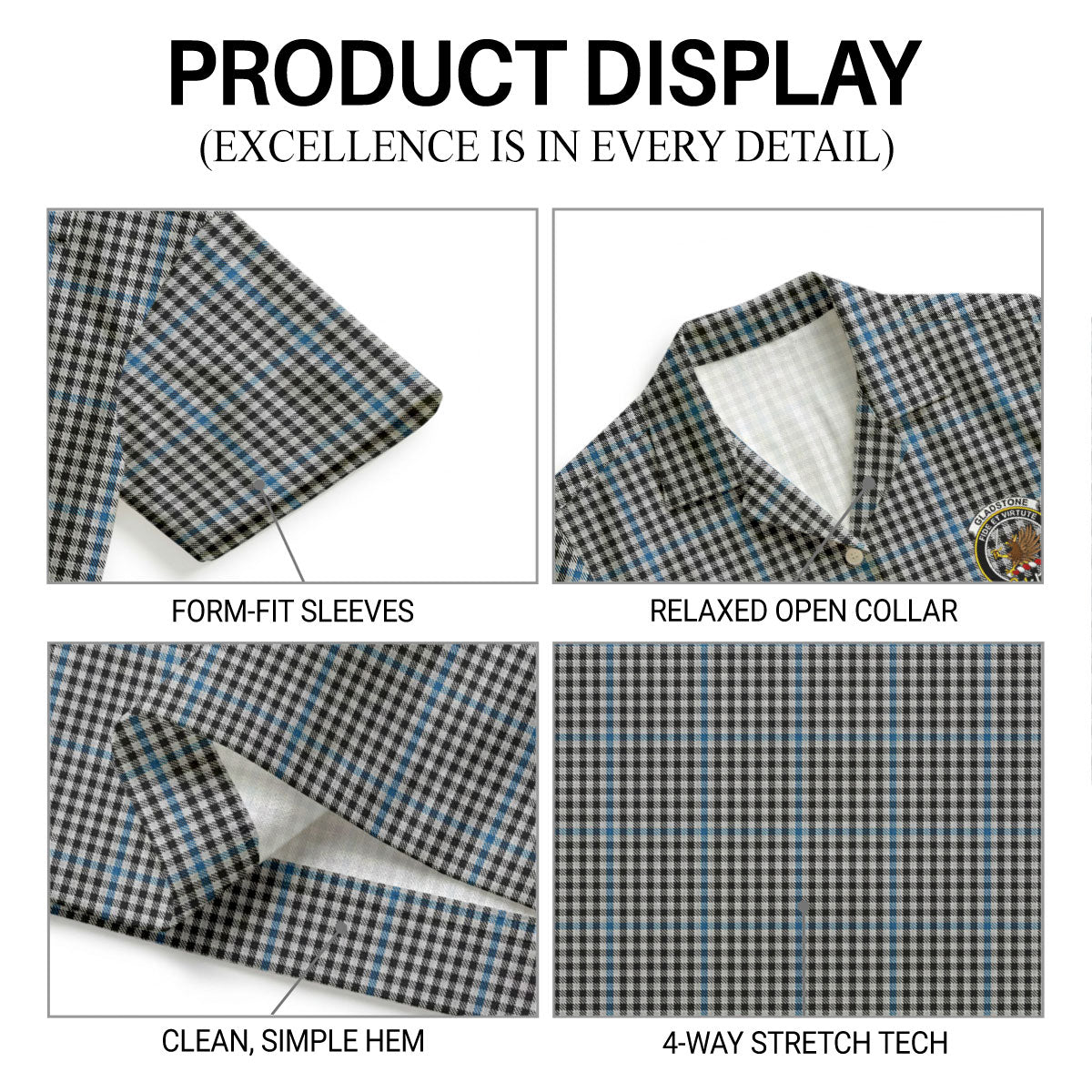 Gladstone Tartan Crest Hawaiian Shirt