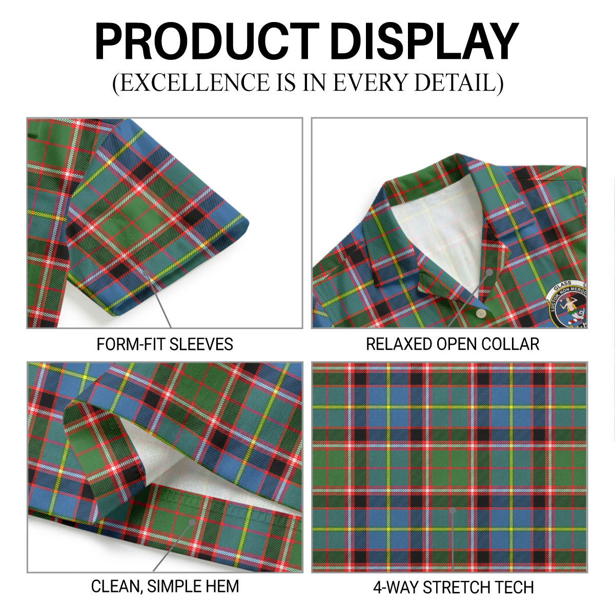 Glass Tartan Crest Hawaiian Shirt