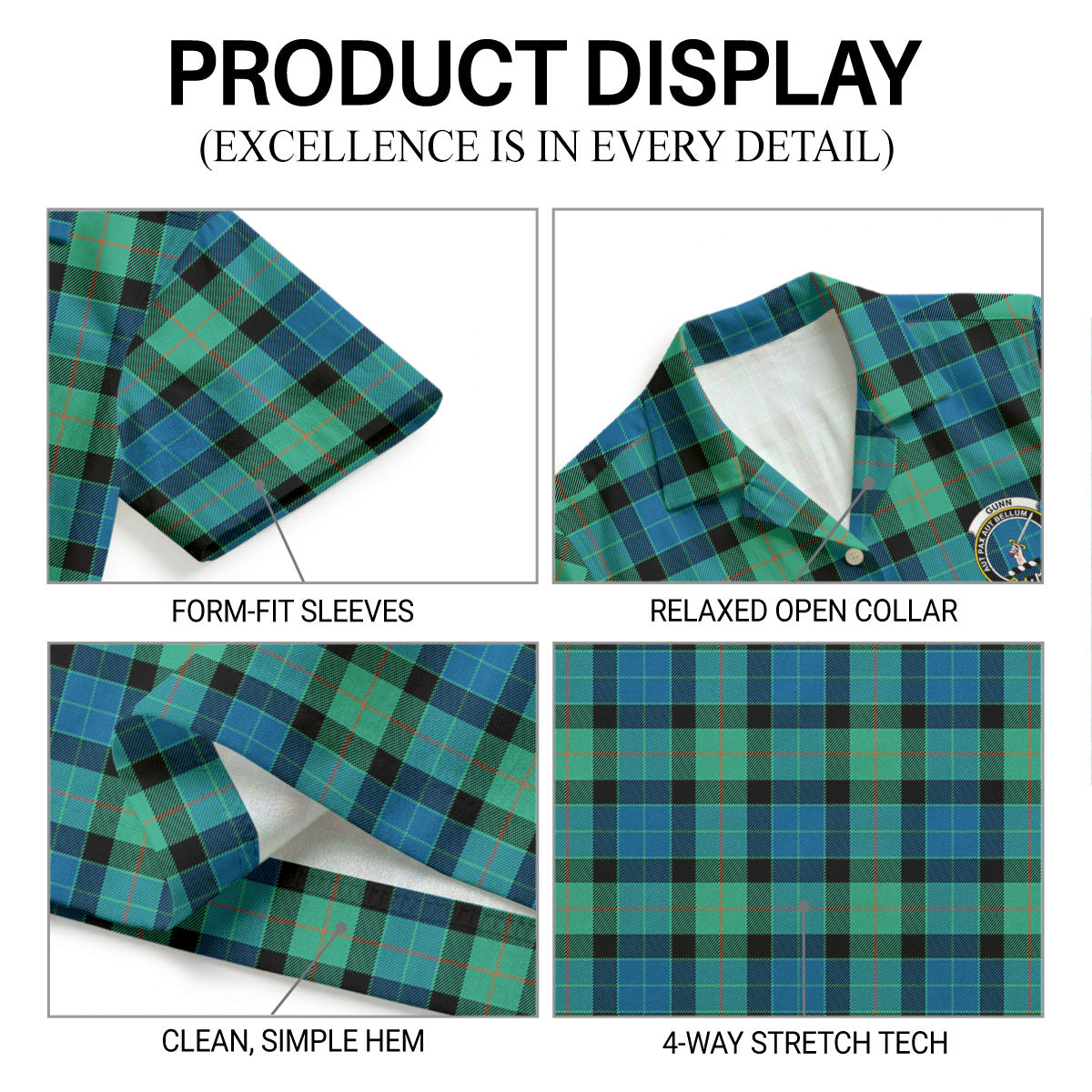 Gunn Ancient Tartan Crest Hawaiian Shirt