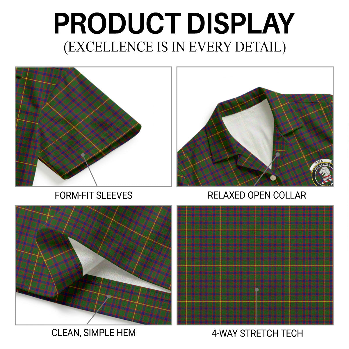 Hall Tartan Crest Hawaiian Shirt