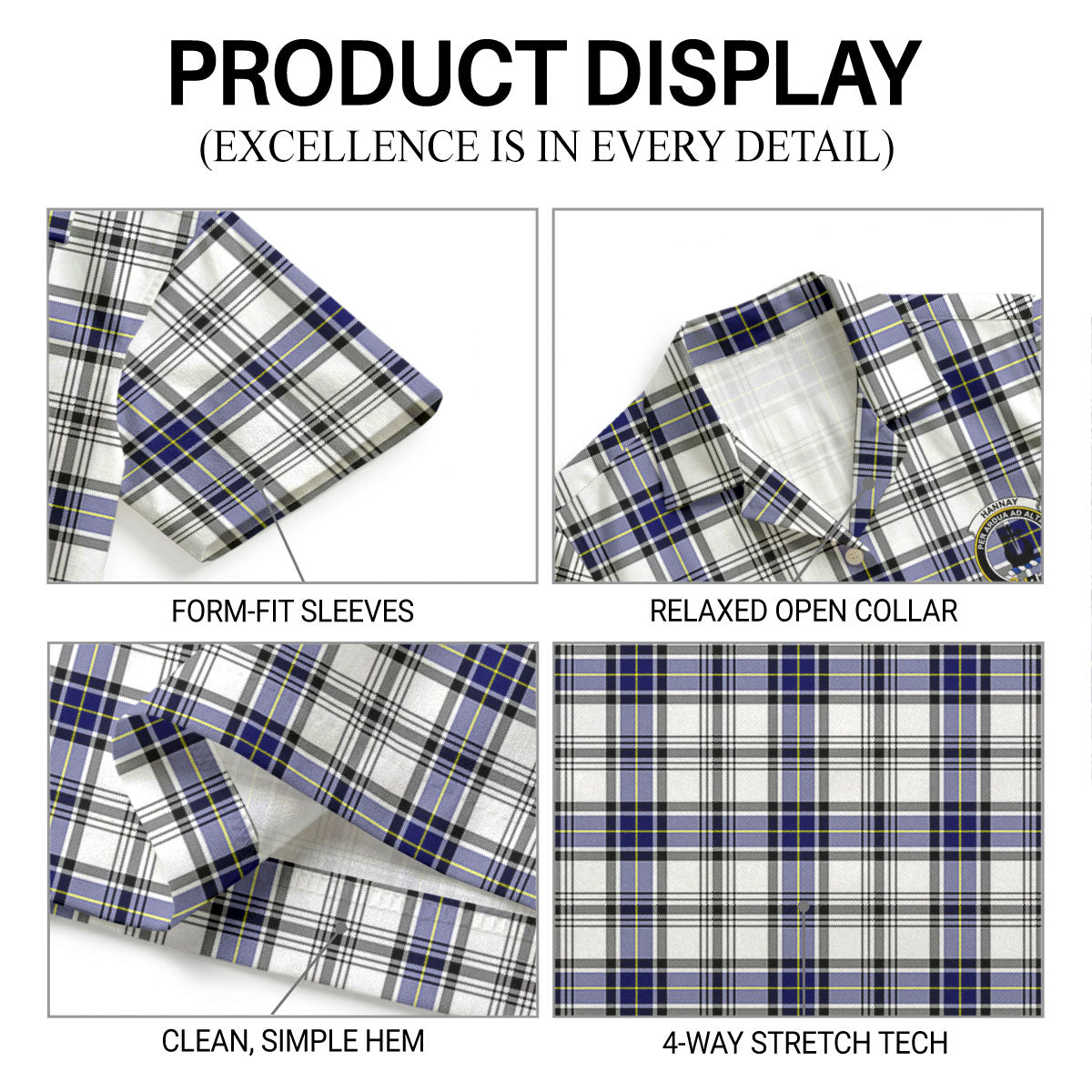 Hannay Modern Tartan Crest Hawaiian Shirt