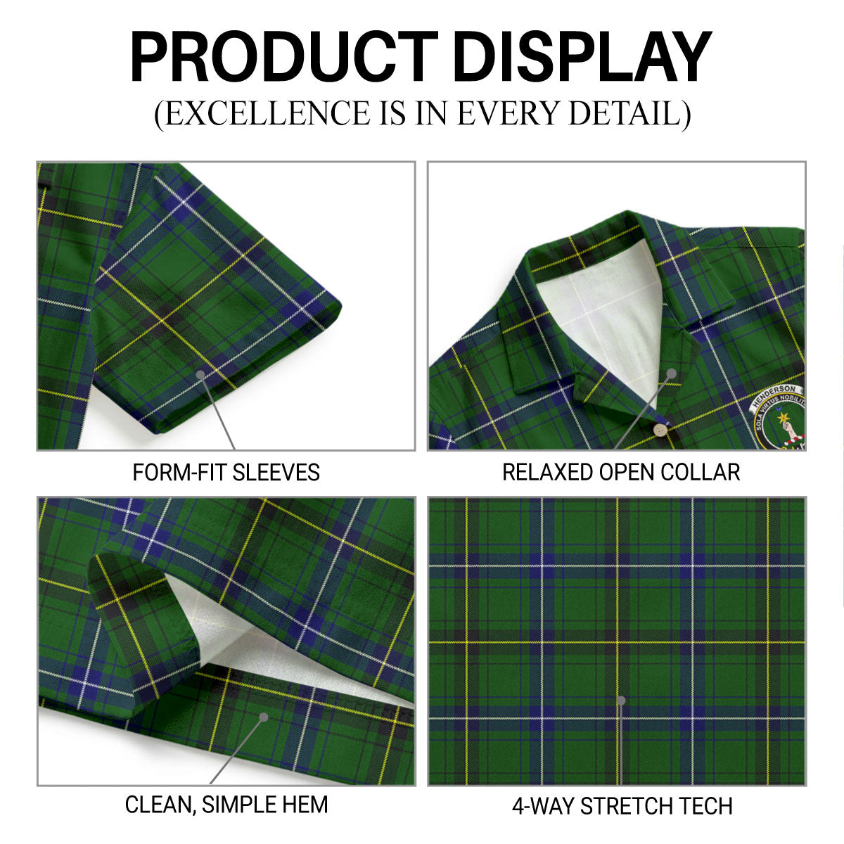Henderson Modern Tartan Crest Hawaiian Shirt