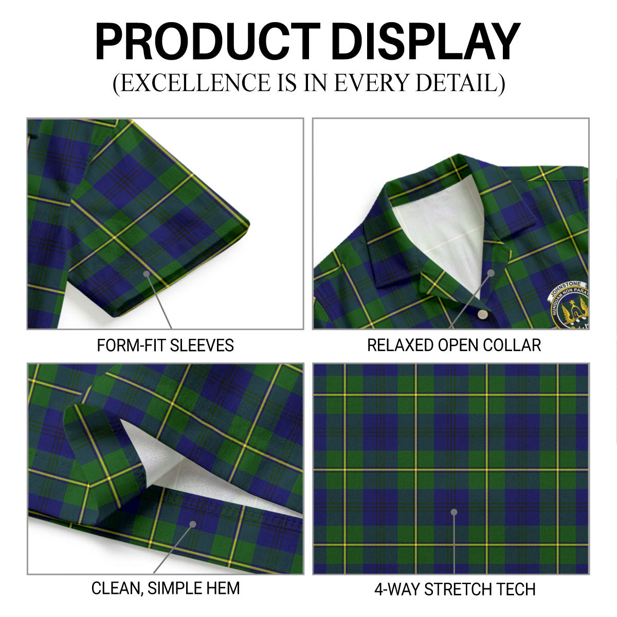Johnstone Modern Tartan Crest Hawaiian Shirt