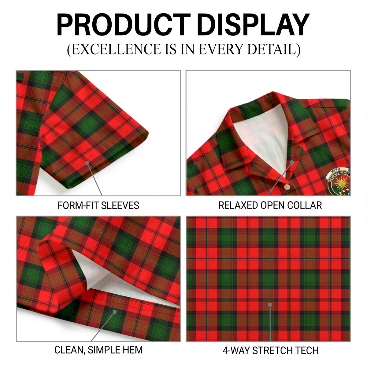 Kerr Modern Tartan Crest Hawaiian Shirt