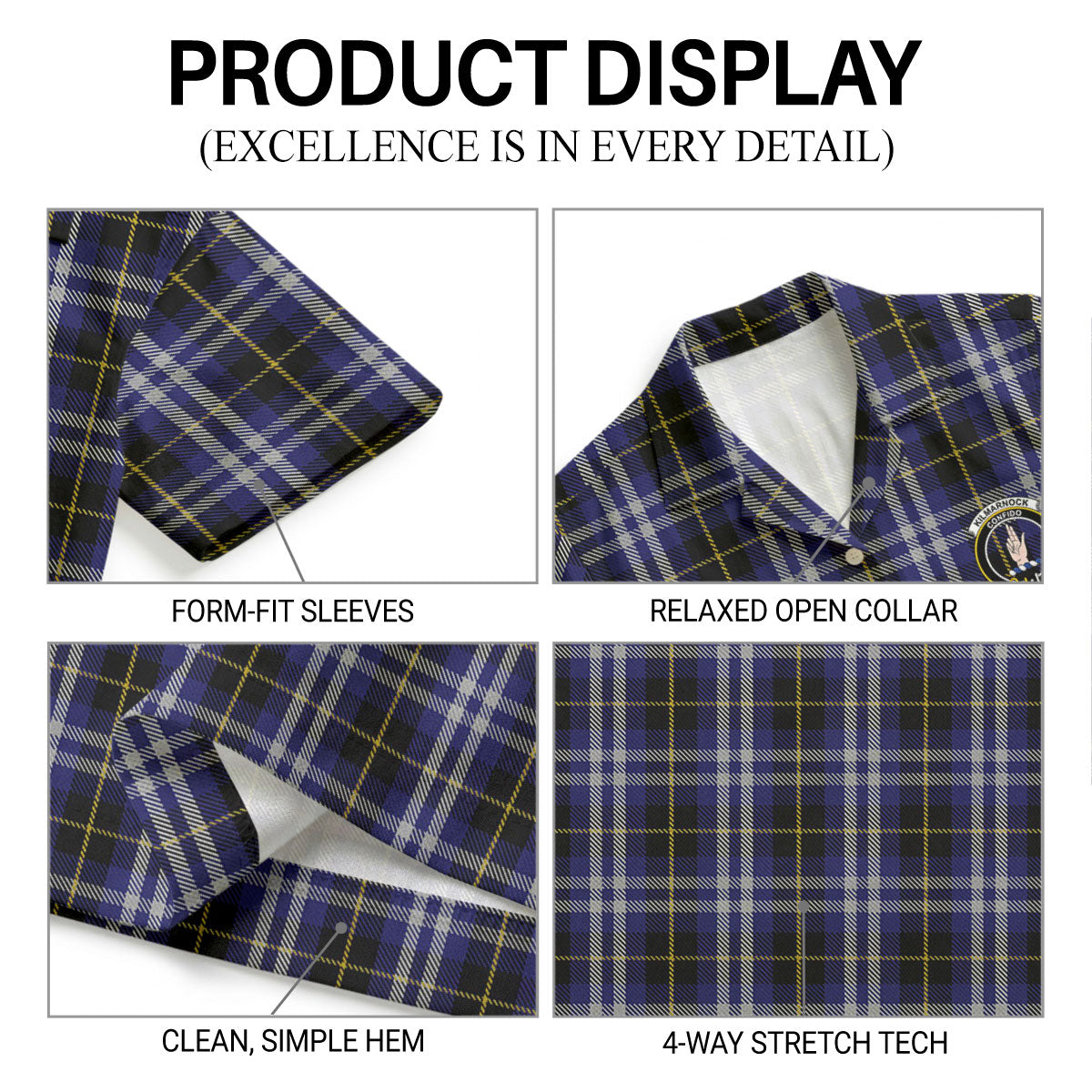 Kilmarnock Tartan Crest Hawaiian Shirt