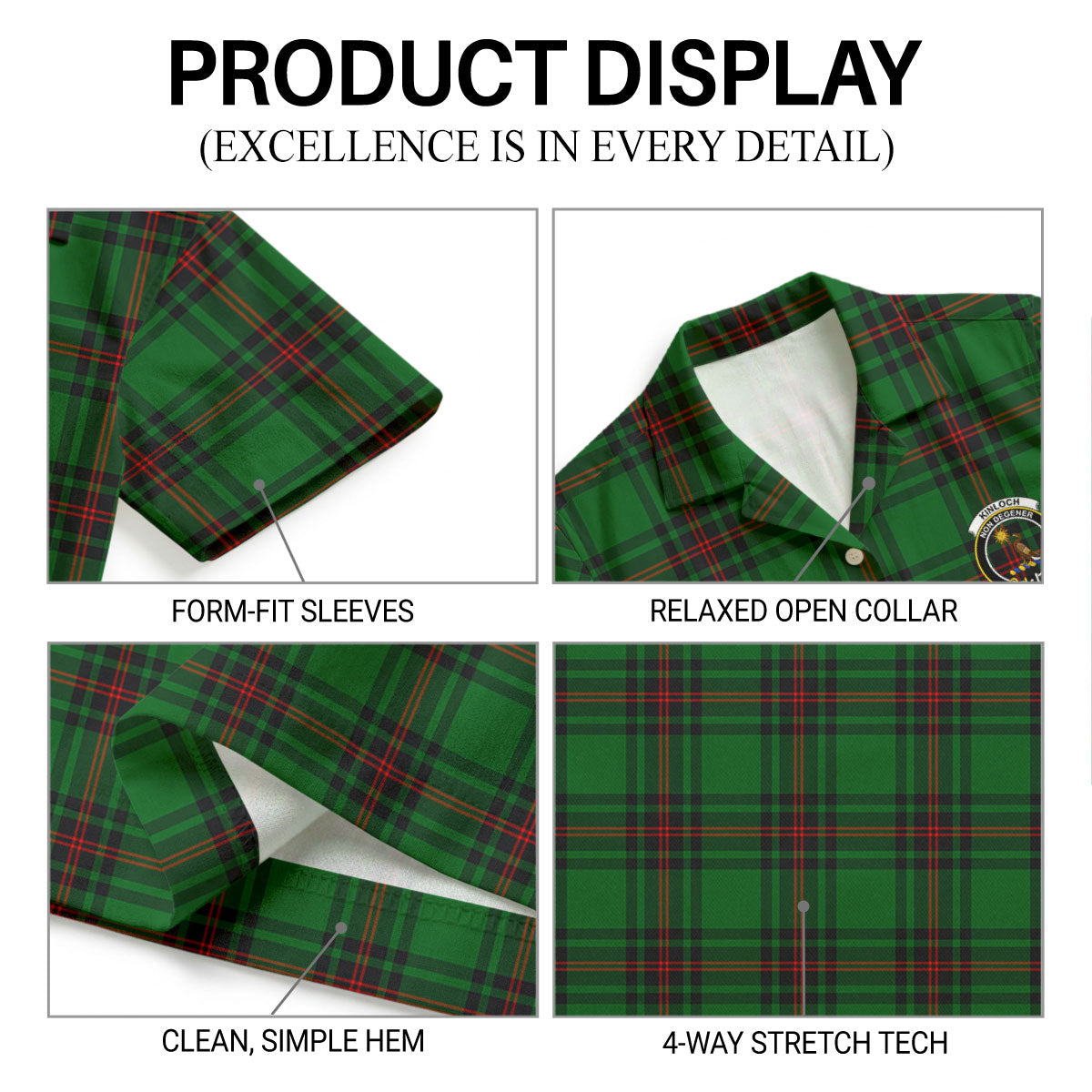 Kinloch Tartan Crest Hawaiian Shirt