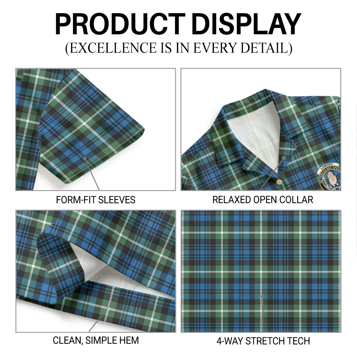 Lamont Ancient Tartan Crest Hawaiian Shirt