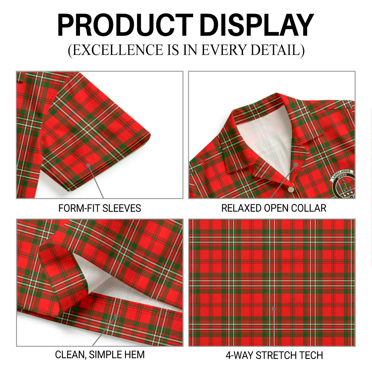 Langlands Tartan Crest Hawaiian Shirt