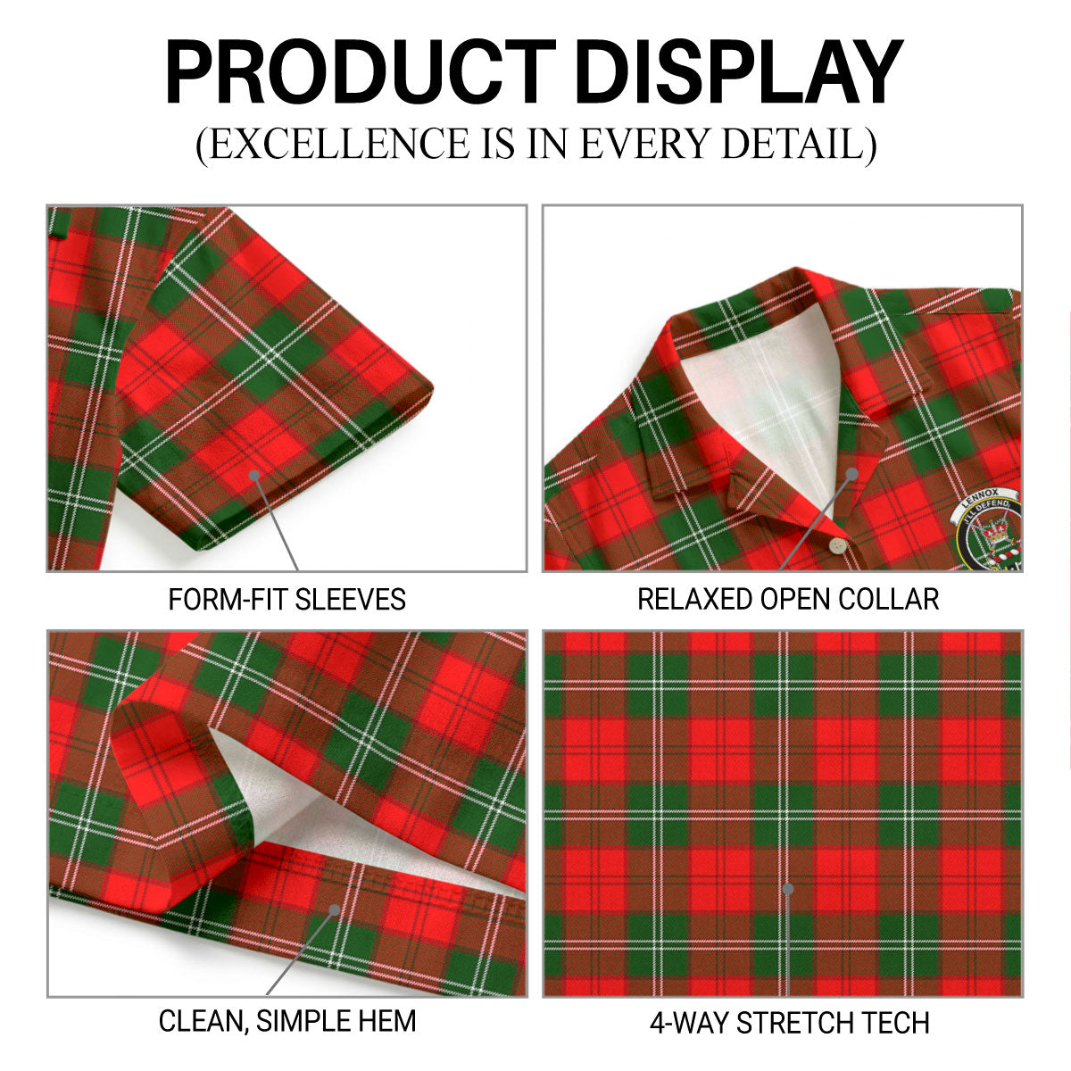 Lennox (Lennox Kincaid) Tartan Crest Hawaiian Shirt