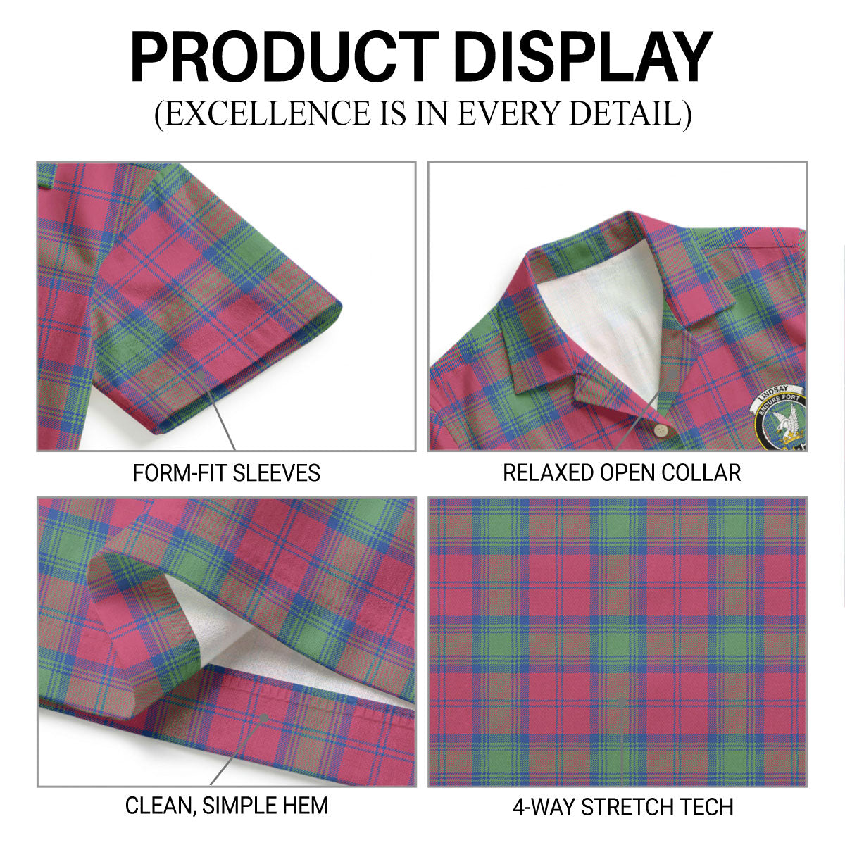 Lindsay Ancient Tartan Crest Hawaiian Shirt