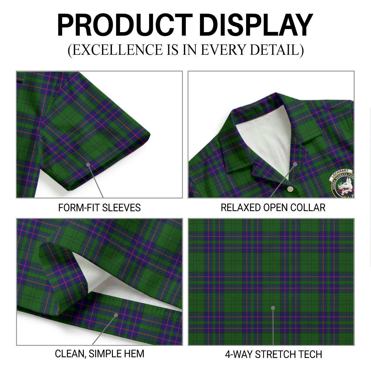 Lockhart Modern Tartan Crest Hawaiian Shirt