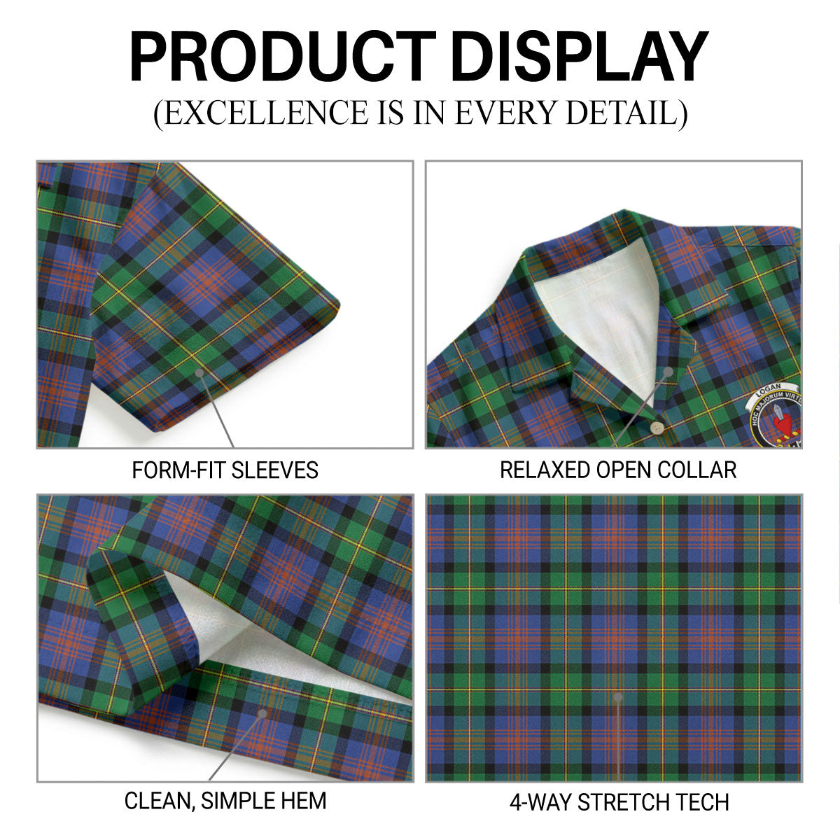 Logan Ancient Tartan Crest Hawaiian Shirt