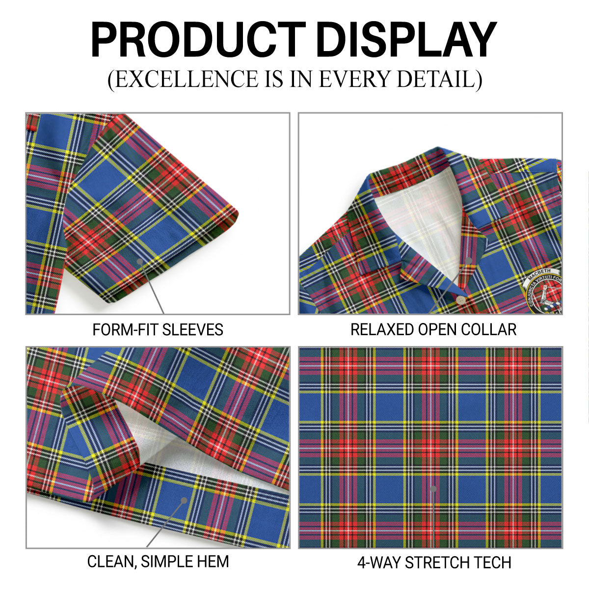 MacBeth Modern Tartan Crest Hawaiian Shirt