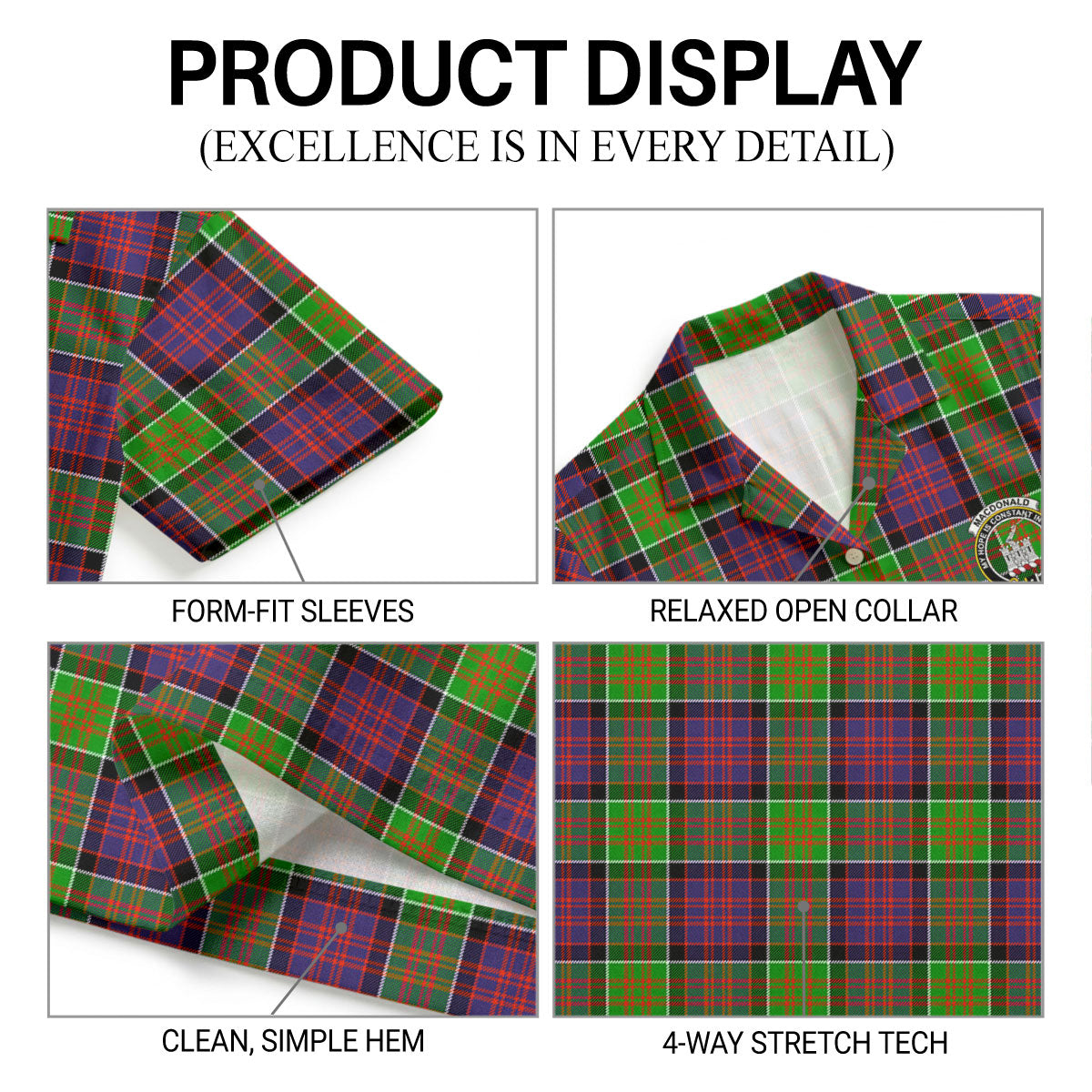 MacDonald (Clan Ranald) Tartan Crest Hawaiian Shirt