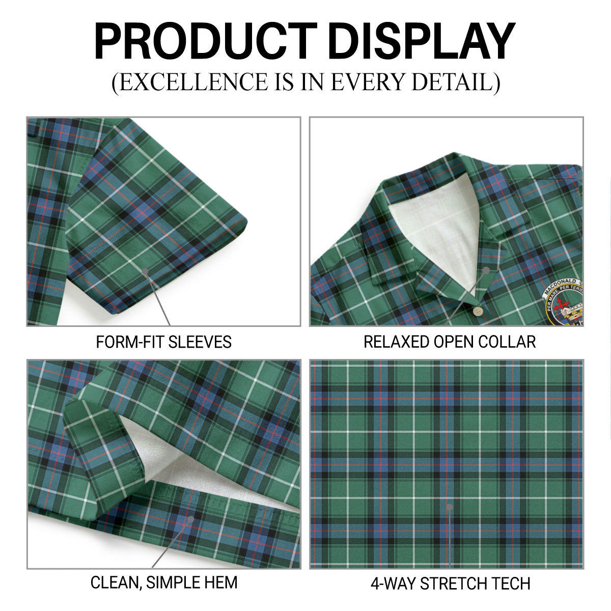 MacDonald of the Isles Hunting Ancient Tartan Crest Hawaiian Shirt