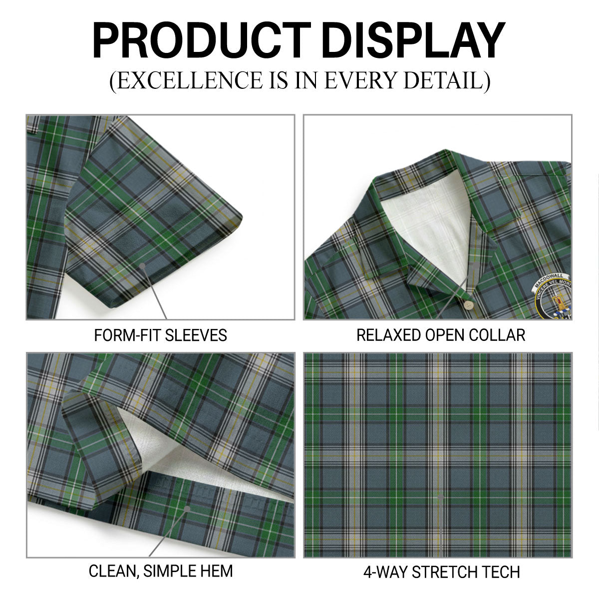 MacDowall Tartan Crest Hawaiian Shirt