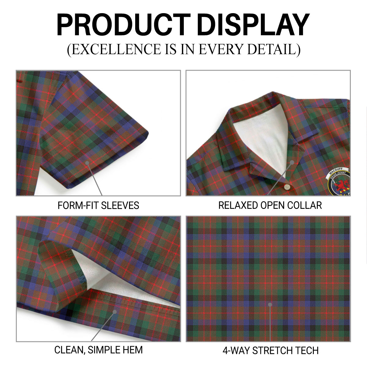 MacDuff Hunting Modern Tartan Crest Hawaiian Shirt
