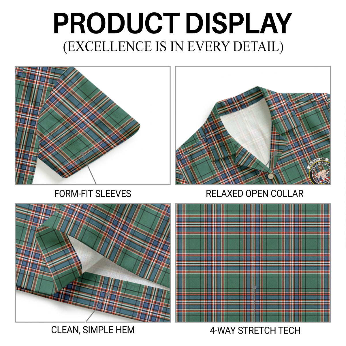 MacFarlane Hunting Ancient Tartan Crest Hawaiian Shirt