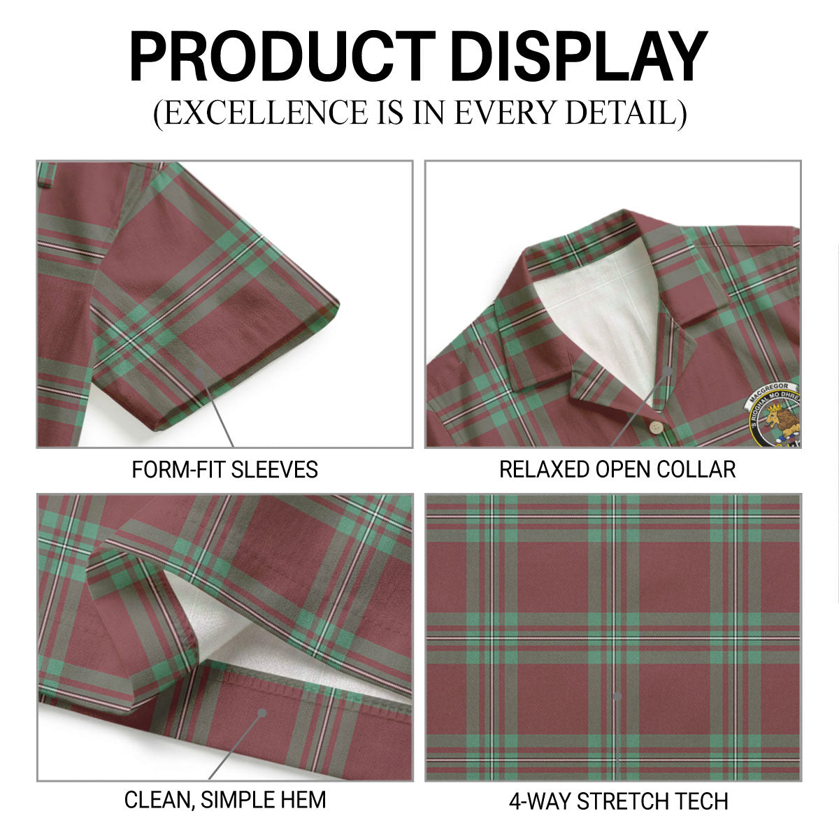 MacGregor Hunting Ancient Tartan Crest Hawaiian Shirt