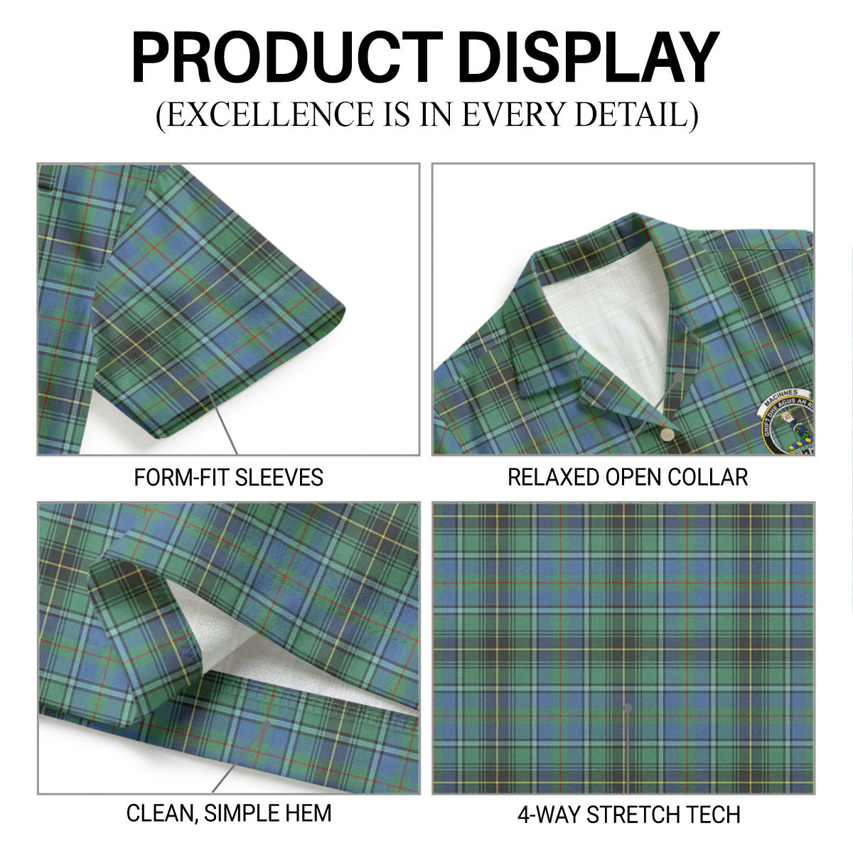 MacInnes Ancient Tartan Crest Hawaiian Shirt