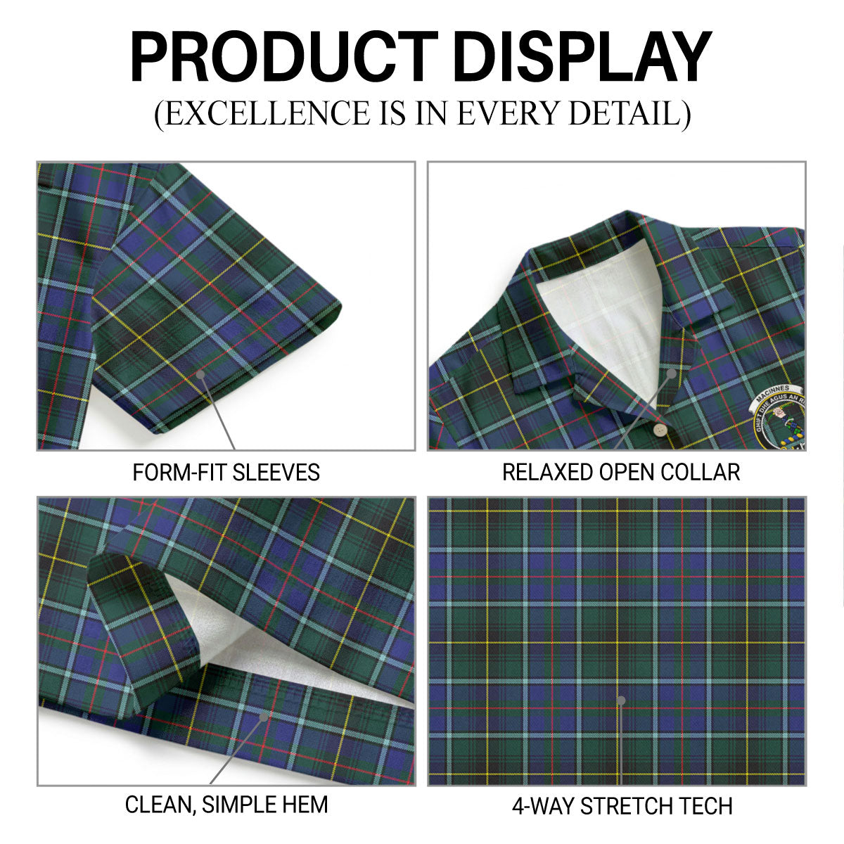 MacInnes Modern Tartan Crest Hawaiian Shirt