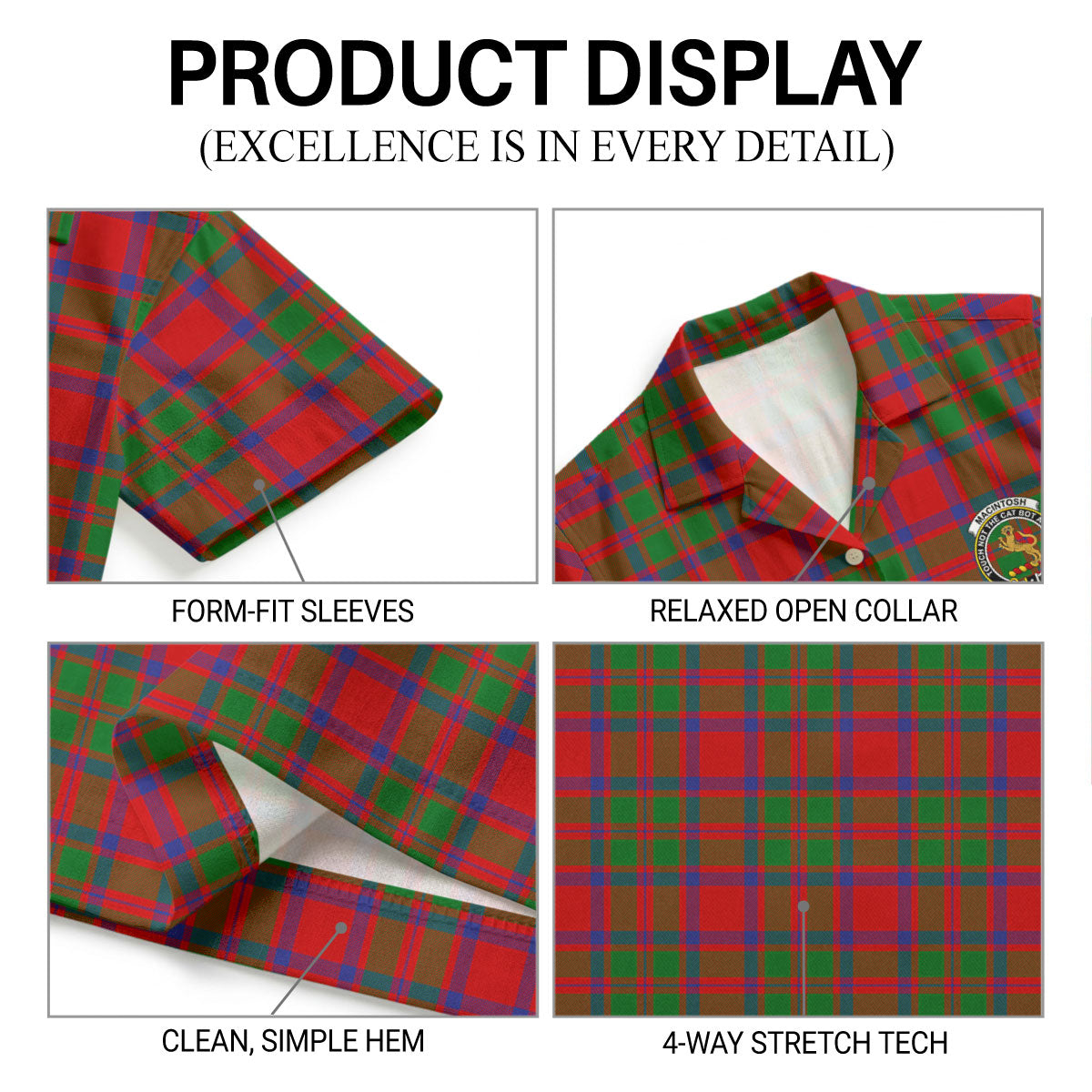 MacIntosh Modern Tartan Crest Hawaiian Shirt