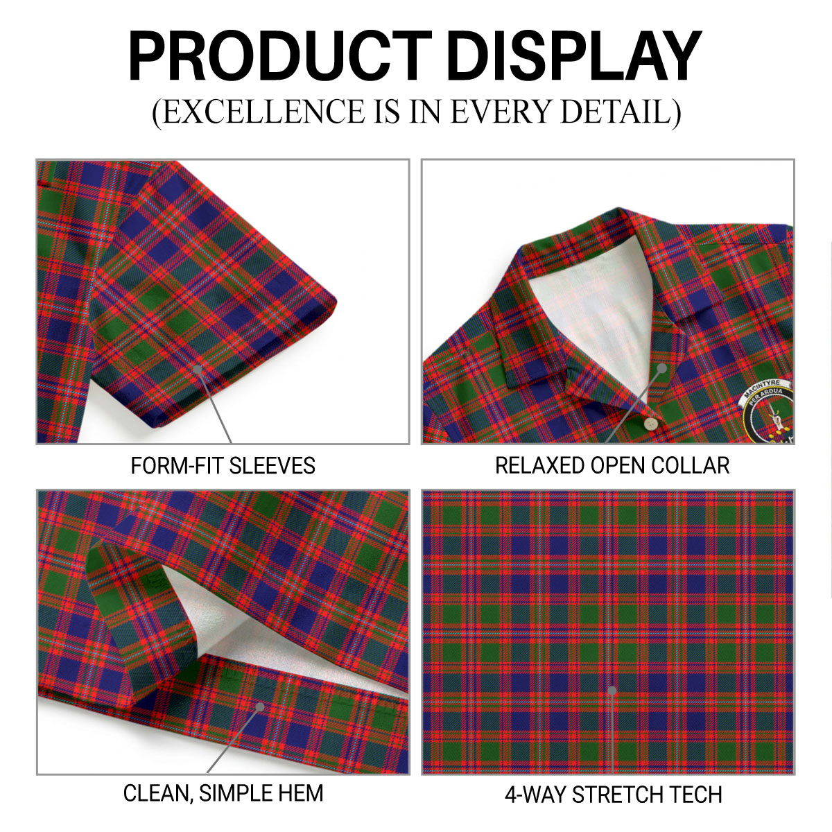 MacIntyre Modern Tartan Crest Hawaiian Shirt