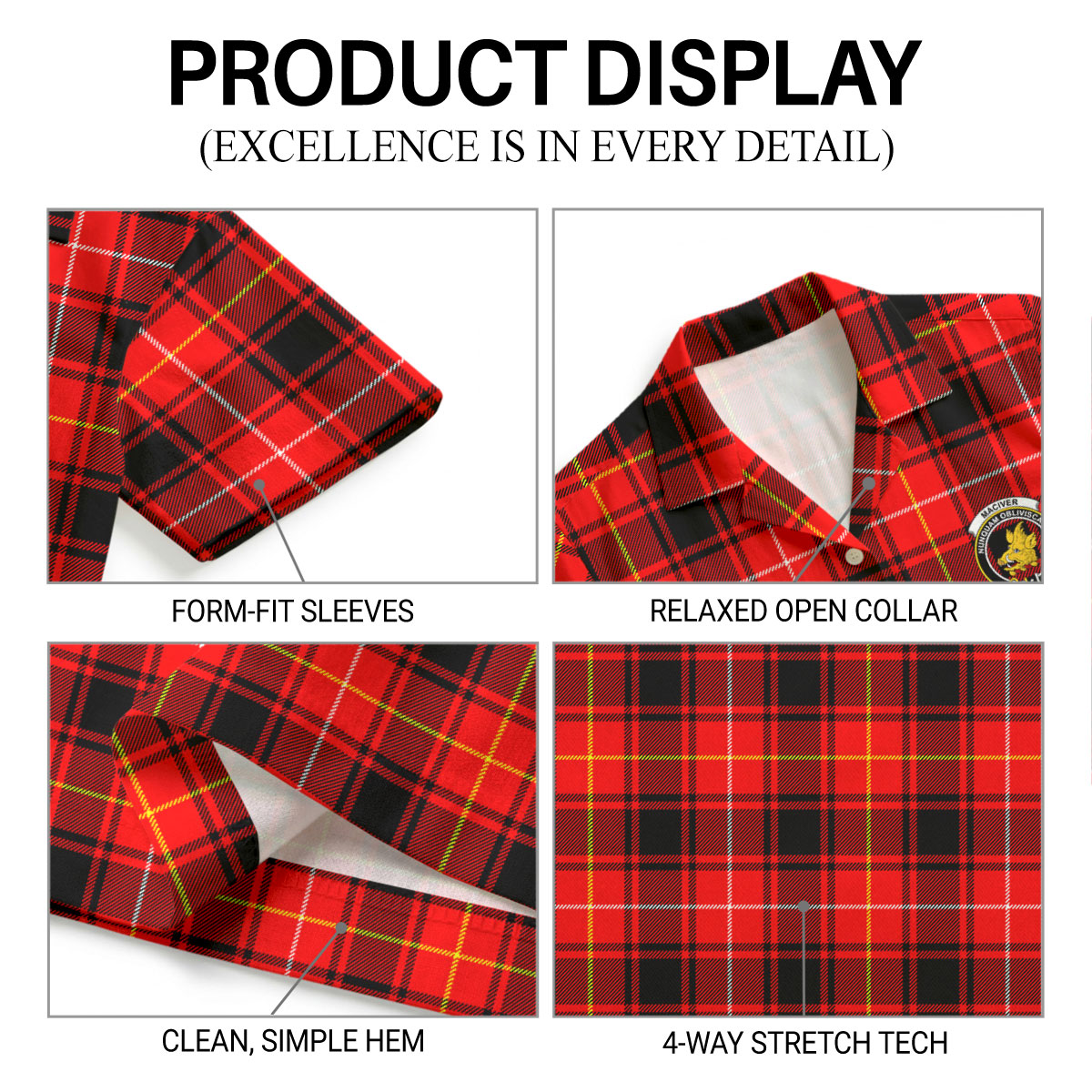 MacIver Modern Tartan Crest Hawaiian Shirt