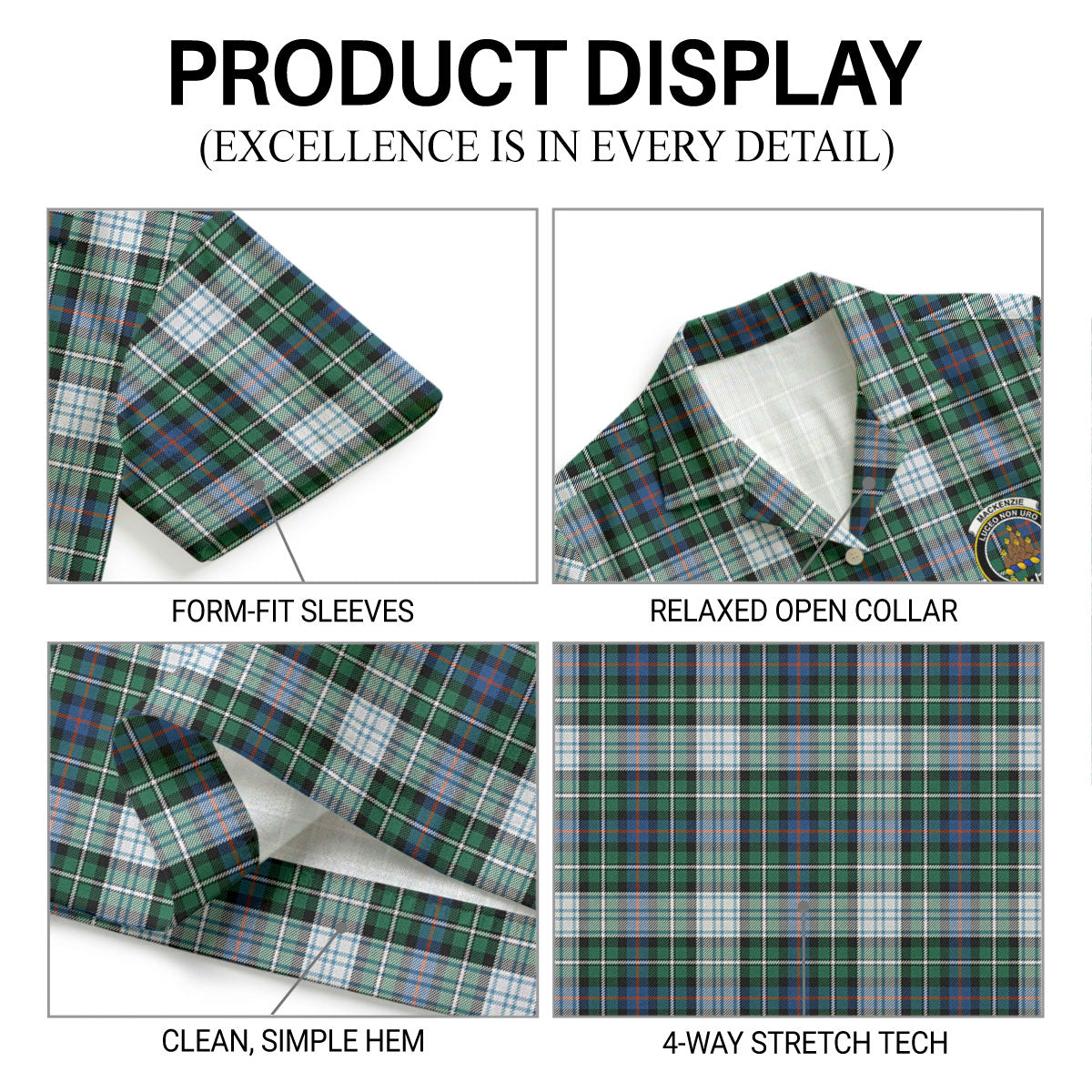 MacKenzie Dress Ancient Tartan Crest Hawaiian Shirt