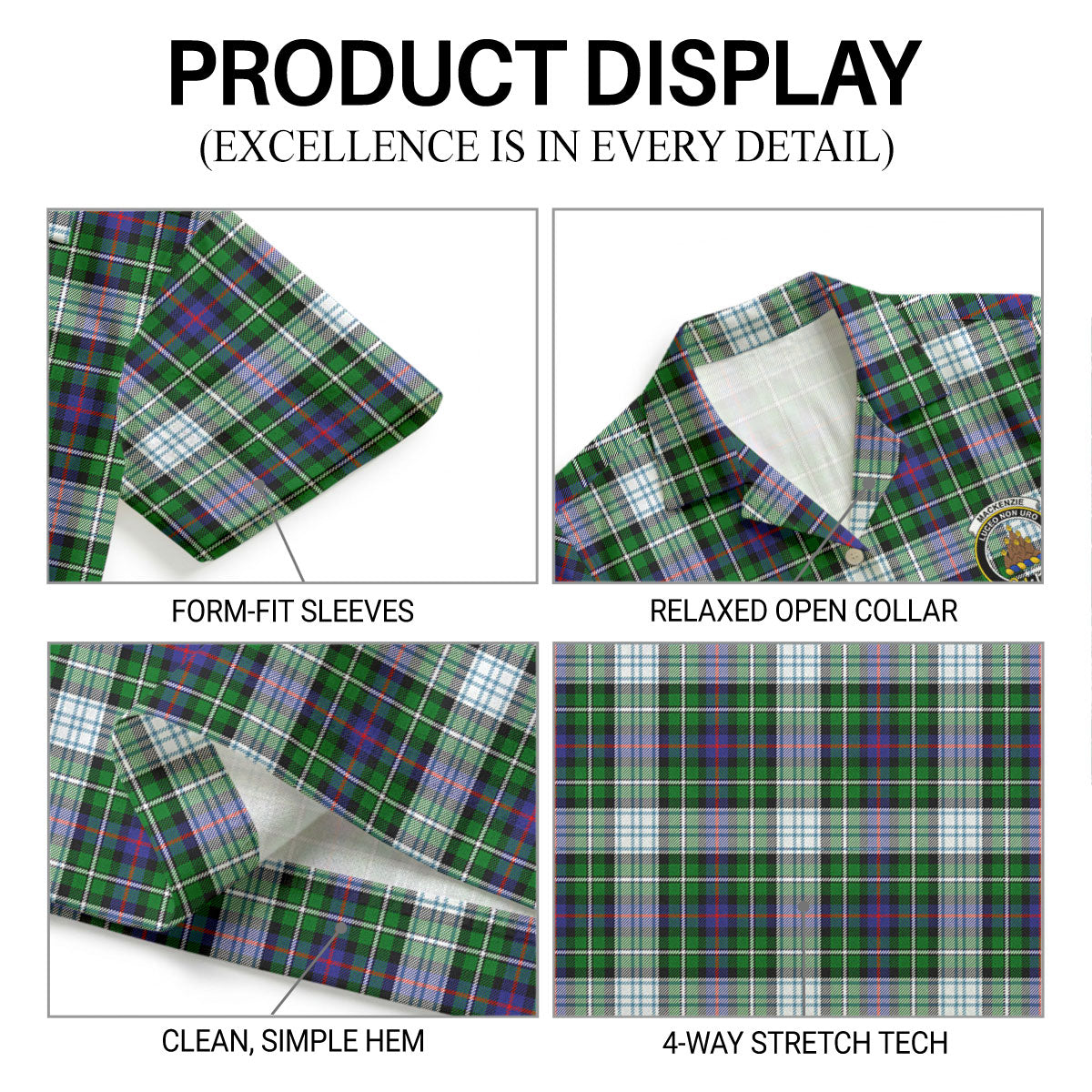 MacKenzie Dress Modern Tartan Crest Hawaiian Shirt