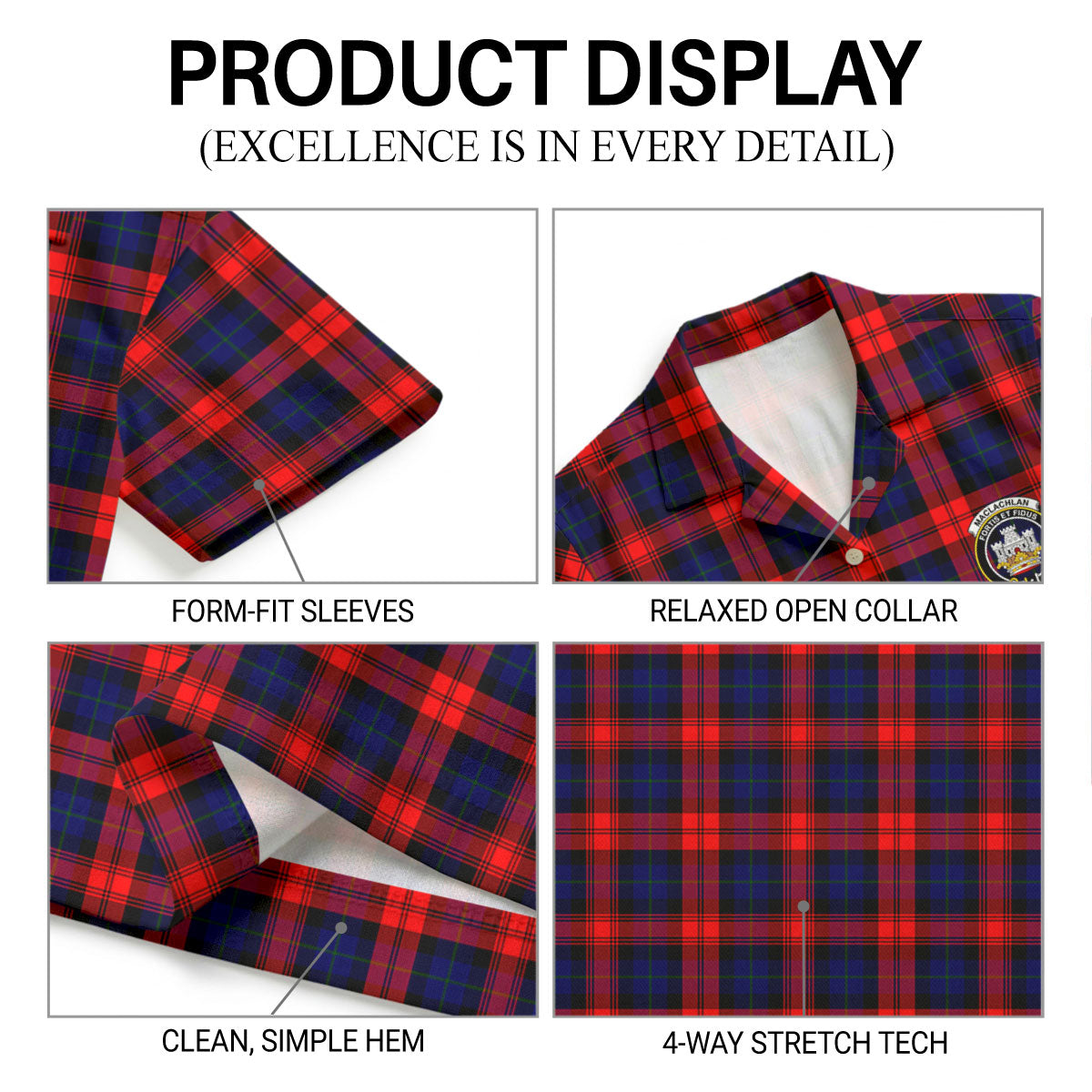 MacLachlan Modern Tartan Crest Hawaiian Shirt
