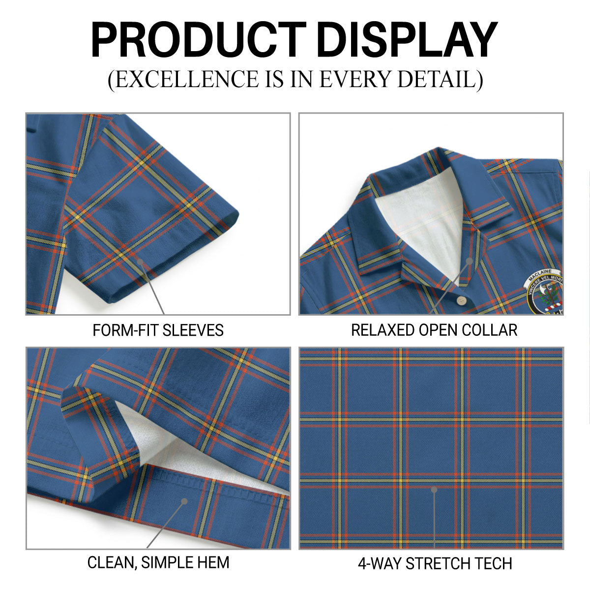 MacLaine of Loch Buie Hunting Ancient Tartan Crest Hawaiian Shirt