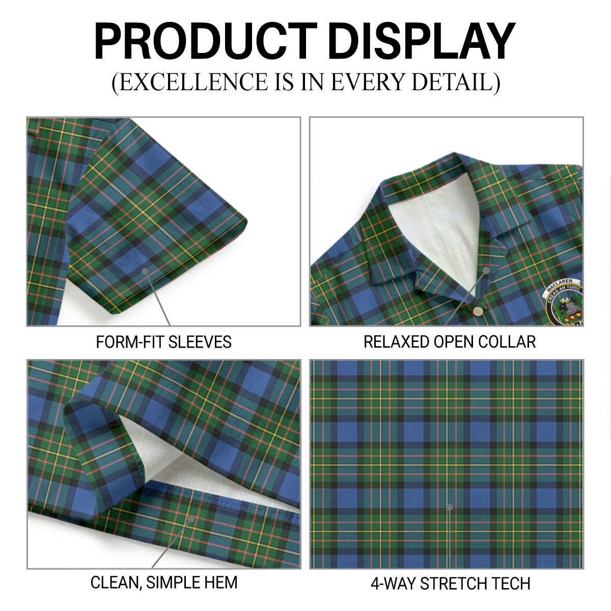 MacLaren Ancient Tartan Crest Hawaiian Shirt