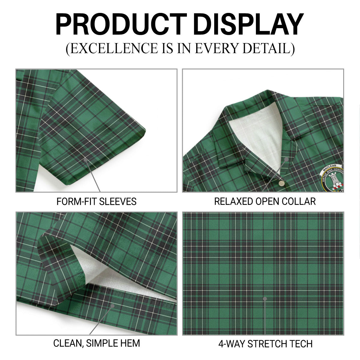 MacLean Hunting Ancient Tartan Crest Hawaiian Shirt