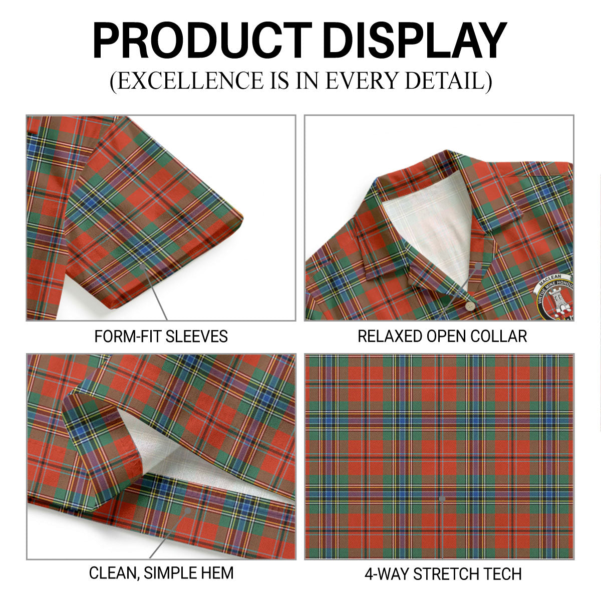 MacLean of Duart Ancient Tartan Crest Hawaiian Shirt