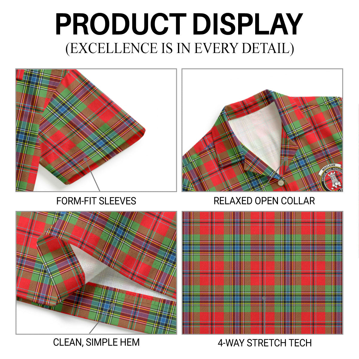 MacLean of Duart Modern Tartan Crest Hawaiian Shirt