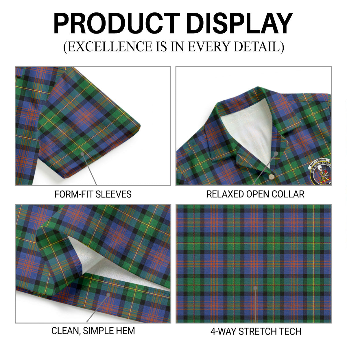 MacLennan Ancient Tartan Crest Hawaiian Shirt
