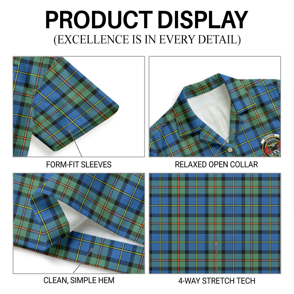 MacLeod of Harris Ancient Tartan Crest Hawaiian Shirt