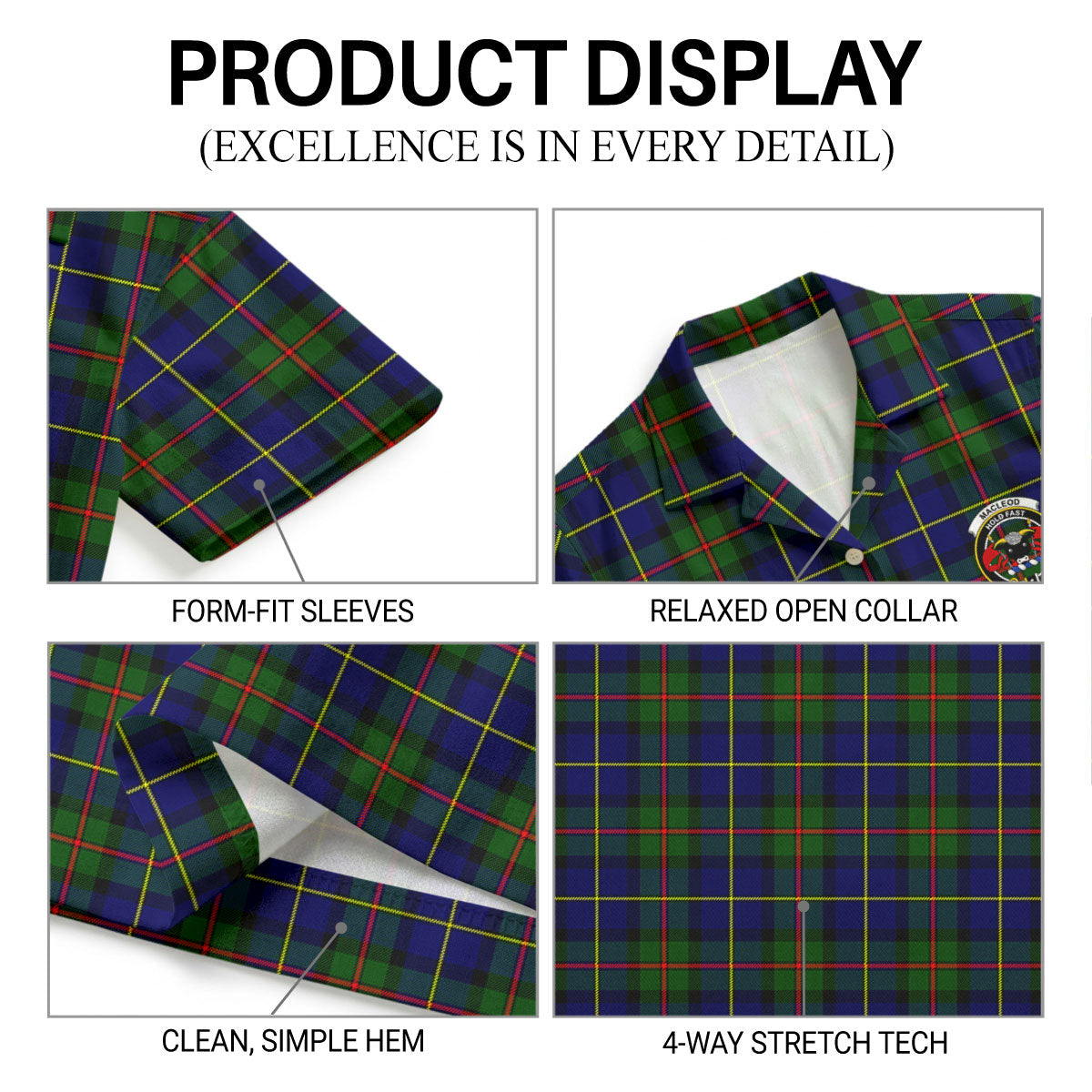 MacLeod of Harris Modern Tartan Crest Hawaiian Shirt