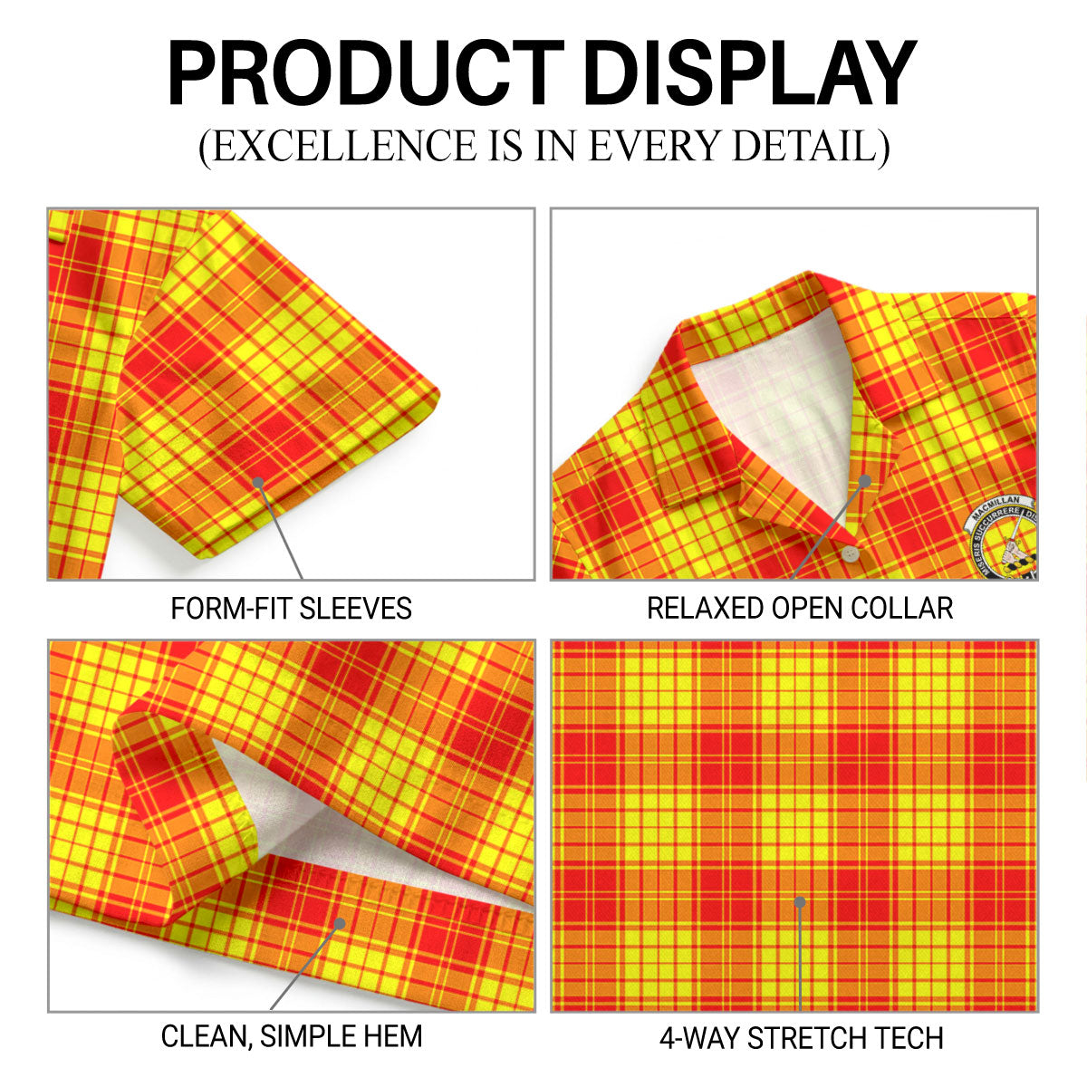 MacMillan Clan Tartan Crest Hawaiian Shirt