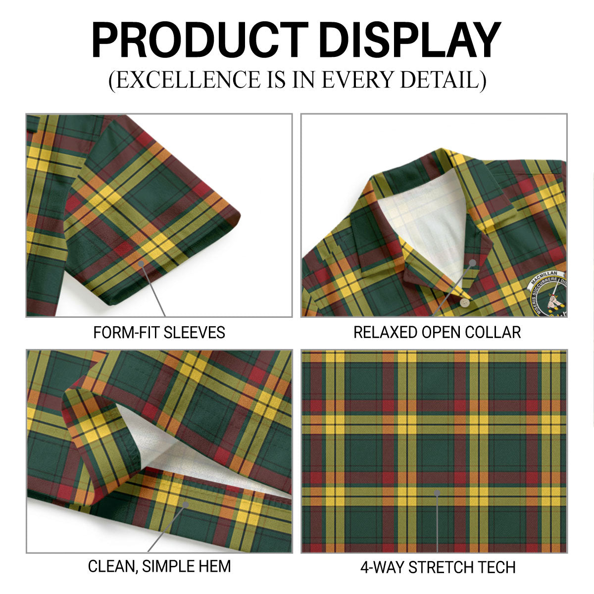 MacMillan Old Modern Tartan Crest Hawaiian Shirt