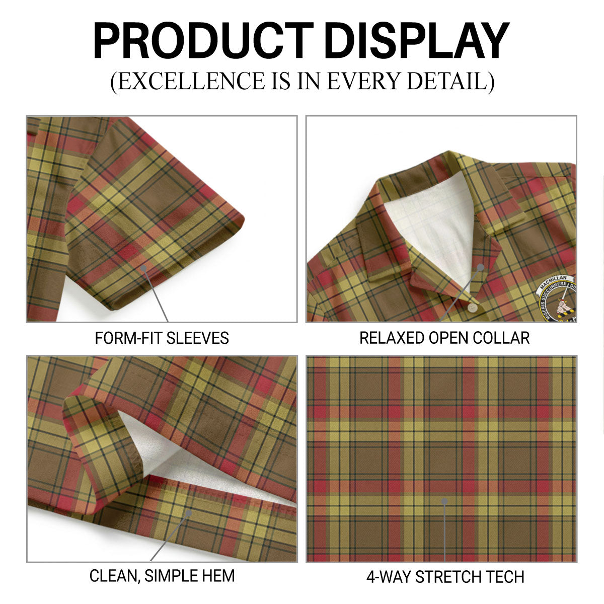 MacMillan Old Weathered Tartan Crest Hawaiian Shirt