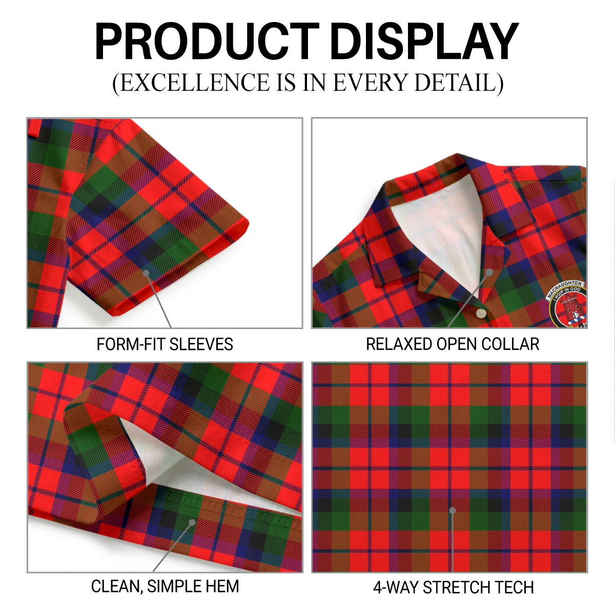 MacNaughten Tartan Crest Hawaiian Shirt