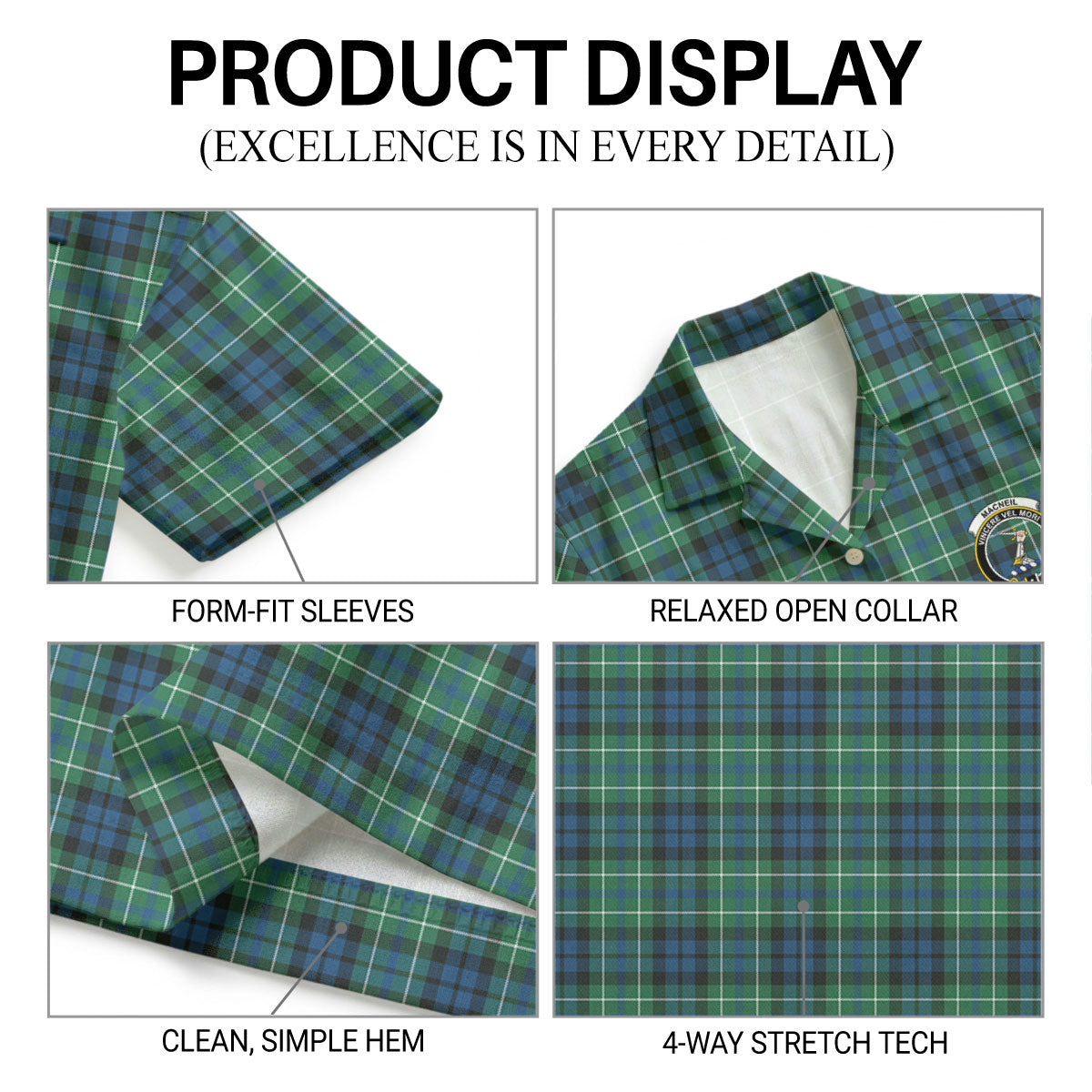 MacNeil of Colonsay Ancient Tartan Crest Hawaiian Shirt