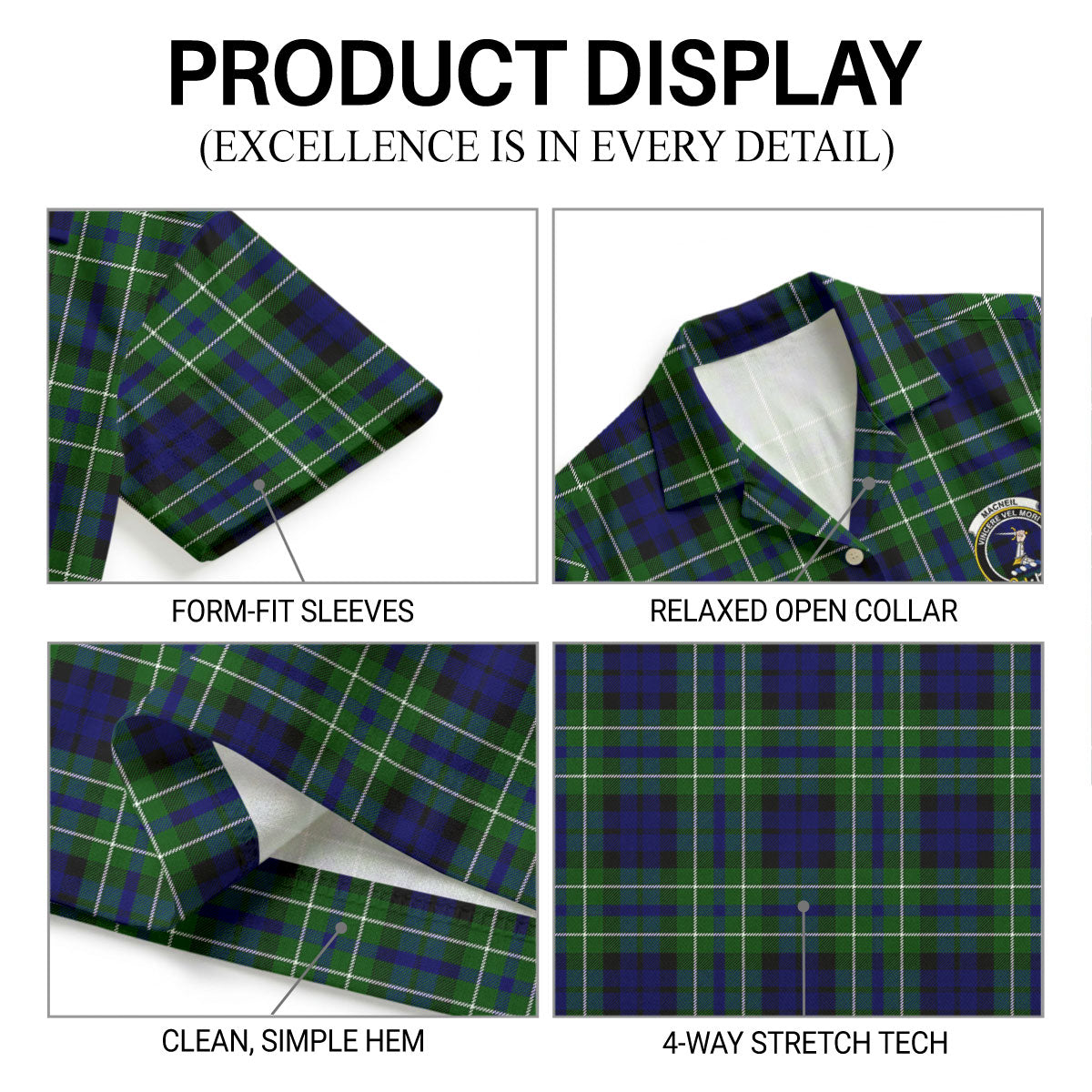 MacNeil of Colonsay Modern Tartan Crest Hawaiian Shirt