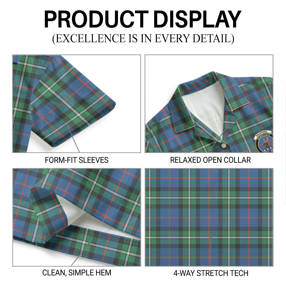 MacPhail Hunting Ancient Tartan Crest Hawaiian Shirt